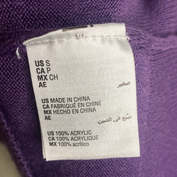 Karen Scott Women’s Small Plum Sweater Crew Neck Zipper in back - Picture 7 of 8